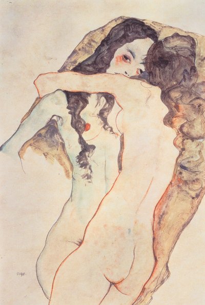 Two Embracing Women by Egon Schiele